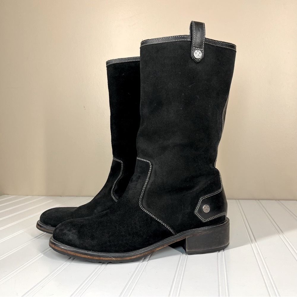 Cole Haan Black Suede & Leather Boots Women's Sizee 8